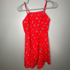 Altar'd State - XS Red Mini Dress with Blue Floral Print